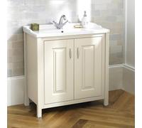 Nes Home Chiltern 800mm Freestanding Vanity Basin Cabinet Ivory