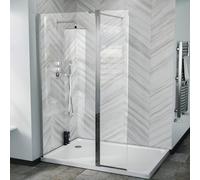 Nes Home Chrome 1200 Wet Room Screen 8mm Tempered Glass with 300mm Return Panel