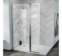 Nes Home Chrome 1200mm Wet Room Screen 8mm Tempered Glass With 300mm Flipper Panel