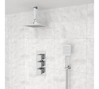 Chrome 3 Way Concealed Shower Mixer Valve Shower Head Handset & Bath Filler Nes Home Silver One Size