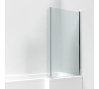 Nes Home Chrome 795 mm L-Shaped Hinged Bath Screen