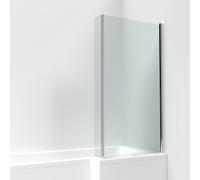 Nes Home Chrome 795 mm L-Shaped Hinged Bath Screen