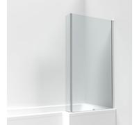 Nes Home Chrome 800mm L-Shaped Bath Screen