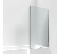 Nes Home Chrome 800mm L-Shaped Fixed Bath Screen