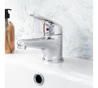 Nes Home Chrome Basin Mono Mixer Tap & Slotted Waste in Silver Nes Home Silver