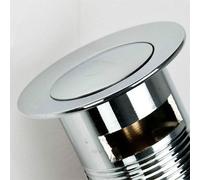 Nes Home Chrome Basin Sink Waste Modern Pop Up Sprung Plug Slotted with Overflow in Silver Nes Home Silver