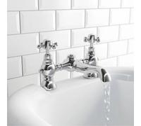 Nes Home Chrome Bathroom Bath Filler Mixer Tap - Premium Solid Brass in Metallic Silver Nes Home Metallic Silver