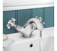 Nes Home Chrome Bathroom Cloackroom Traditional Basin Mixer Tap in Silver Nes Home Silver