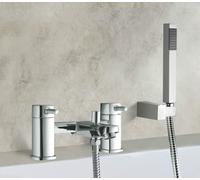 Nes Home Chrome Bathroom Waterfall Mixer Tap Bathroom Taps with Hand Held in Silver Nes Home Silver