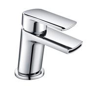 Nes Home Chrome Centa Bathroom Waterfall Single Lever Deck Mounted Basin Mixer Tap in Silver Nes Home Silver