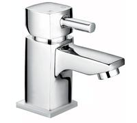 Nes Home Chrome Cloakroom Basin Mono Mixer Tap Square Single Lever Solid Brass in Silver Nes Home Silver