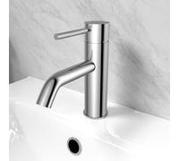 Nes Home Chrome Deck Mounted Round Single Lever Basin Mono Tap