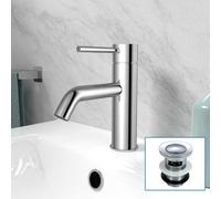 Nes Home Chrome Deck Mounted Round Single Lever Basin Mono Tap with Waste