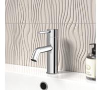 Nes Home Chrome Deck Mounted Round Single Lever Basin Mono Tap with Waste