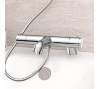 Nes Home Chrome Exposed Bath Shower Mixer Tap Deck Mounted Kit Set