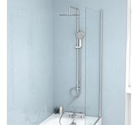 Nes Home Chrome Modern Exposed Bath Shower Mixer Tap Kit Set & Handheld Shower