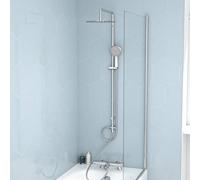 Nes Home Chrome Modern Exposed Bath Shower Mixer Tap Kit Set & Handheld Shower in Silver Nes Home Silver