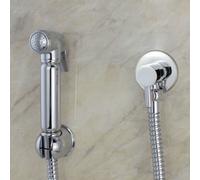 Nes Home Chrome Modern Handheld Bidet Douche Toilet Spray Kit in Silver Nes Home Silver