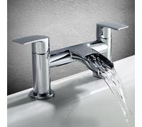 Nes Home Chrome Modern Virgo Waterfall Bathroom Tap Bath Filler Solid Brass in Silver Nes Home Silver