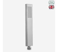 Nes Home Chrome Rectangle Universal Shower Handset Brass in Silver Nes Home Silver