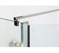 Chrome Round Support Bar for Wet Room Glass Panels Nes Home Silver One Size