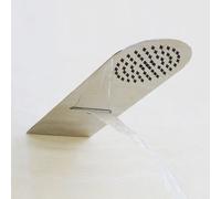 Nes Home Chrome Round Ultra Modern Slim Waterfall Over Head Rain Shower 200mm