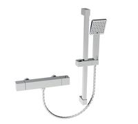 Nes Home Chrome Square Thermostatic Mixer With Slider Rail & Handset