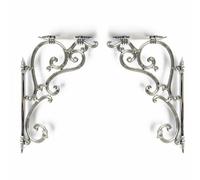 Nes Home Chrome Traditional Antique Iron Cast Wall Shelf Toilet Cistern Brackets in Silver Nes Home Silver