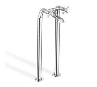 Nes Home Chrome Traditional Freestanding Cross Head Bath Filler Tap in Silver Nes Home Silver