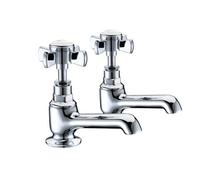 Nes Home Classic Victorian Design Chrome Single Pair Of Hot And Cold Bath Taps