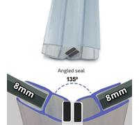 Nes Home Clear 135 Degree Magnetic Shower Enclosure Seal 8mm X 2000mm