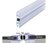 Nes Home Clear 180 Degree Magnetic Shower Enclosure Seal 10mm x 2000mm in Silver Nes Home Silver