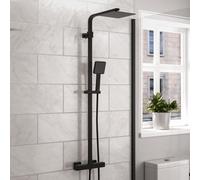 Nes Home Clifford Exposed 2 Way Thermostatic Mixer Shower Set With Shower Head And Handheld Matte Black