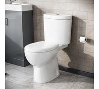Nes Home Close Coupled Round Rimless Toilet with Soft Close Seat White