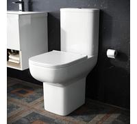 Nes Home Comfort Height Close Coupled Toilet Pan, Cistern & Soft Close Seat