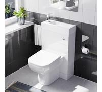 Nes Home Compact Basin Combined 2-In-1 Back To Wall Toilet And Wc Unit