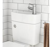 Nes Home Compact Combo 2 in 1 Close Coupled Cistern & Basin in White Nes Home White