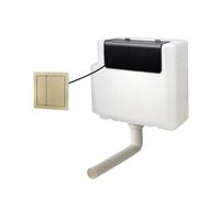 Nes Home Concealed Cistern Dual Flush Front Access Square Button Brushed Brass