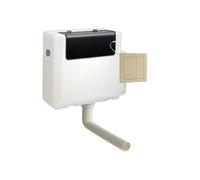 Nes Home Concealed Cistern Dual Flush Side Inlet Square Button Brushed Brass