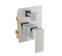 Nes Home Concealed Twin Shower Mixer Valve with Built in Diverter - Chrome Brass