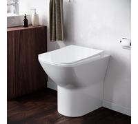 Nes Home Back to Wall Rimless Comfort Height Toilet and Soft Close Seat White
