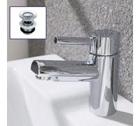 Nes Home Contemporary Bathroom Chrome Basin Sink Single Lever Mixer Tap And Waste