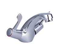 Nes Home Contemporary Chrome Deck Mounted Basin Dual Lever Mono Mixer Tap