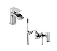 Nes Home Corry Waterfall Basin Mono Tap & Bath Shower Mixer Tap Chrome