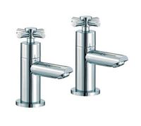 Nes Home Crox Twin Hot And Cold Twin Bath Taps Chrome
