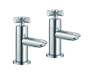 Nes Home Crox Twin Hot And Cold Twin Bath Taps Chrome