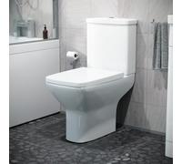 Nes Home Cyan Rimless Close Coupled Wc Toilet Pan, Cistern And Slim Soft Close Seat