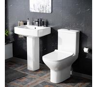 Nes Home Cyan Rimless Toilet with 560 mm Full Pedestal Square Basin
