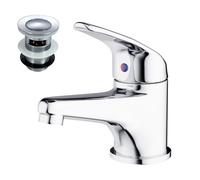 Nes Home Chrome Basin Mono Mixer Tap & Slotted Waste in Silver Nes Home Silver