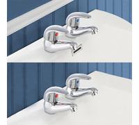 Nes Home Dame Traditional Hot And Cold Basin And Bath Filler Taps Chrome
